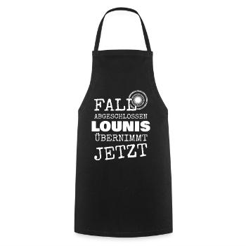 Distressed Deutsch Schriftzug Jetzt Übernimmt - Kochschürze - Schwarz - Vorne - AI Model Male 185 dark (185cm)