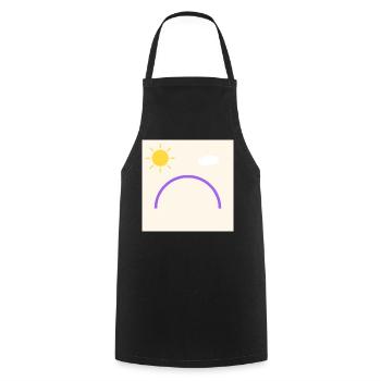 Arc violet au soleil minimal - Tablier de cuisine - noir - Devant - AI Model Male 185 dark (185cm)