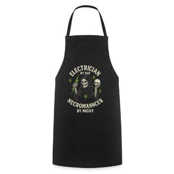 Electrician Necromancer - Cooking Apron - black - Front - AI Model Male 185 dark (185cm)