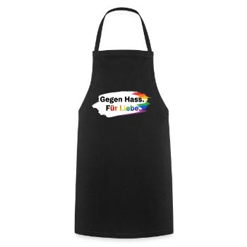 Gegen Hass Für Liebe Regenbogen T-Shirt CSD Pride - Kochschürze - Schwarz - Vorne - AI Model Male 185 dark (185cm)