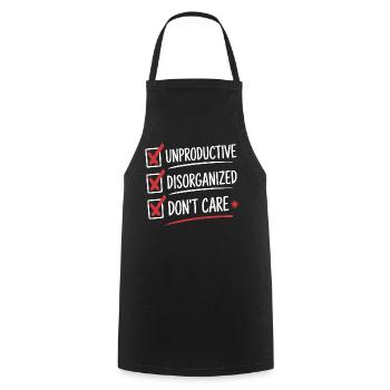 Unproductive Disorganized Don't Care List Fun - Cooking Apron - black - Front - AI Model Male 185 dark (185cm)
