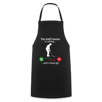 The Golf Course is calling and i must go! golfer - Cooking Apron - black - Front - AI Model Male 185 dark (185cm)
