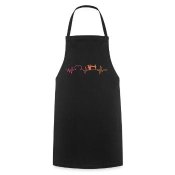 Sewing machine sunset heartbeat sewing - Cooking Apron - black - Front - AI Model Male 185 dark (185cm)