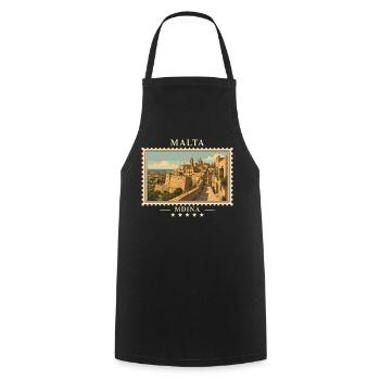 Malta Mdina Vintage Travel Brand - Cooking Apron - black - Front - AI Model Male 185 dark (185cm)
