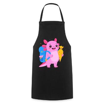 Axolotl for school enrollment – back to school school cone - Cooking Apron - black - Front - AI Model Male 185 dark (185cm)