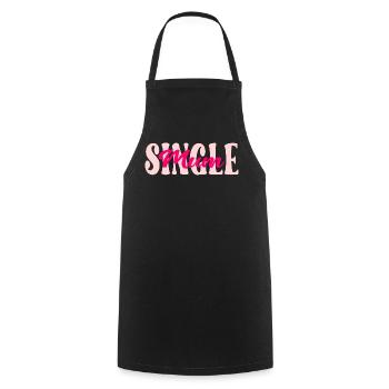 British Single Mum - Cooking Apron - black - Front - AI Model Male 185 dark (185cm)