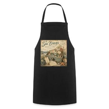 The Sea Breezes Coastal Inn Vintage Poster Decoration - Cooking Apron - black - Front - AI Model Male 185 dark (185cm)