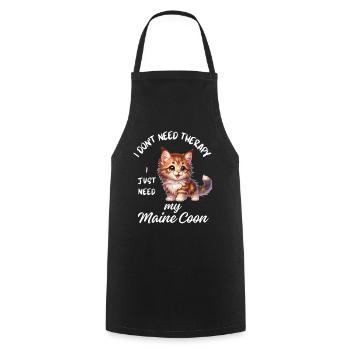 Cute Maine Coon - Cooking Apron - black - Front - AI Model Male 185 dark (185cm)