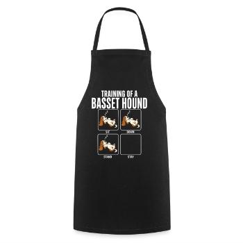 Basset Hound Dog Breed Training Humor - Cooking Apron - black - Front - AI Model Male 185 dark (185cm)
