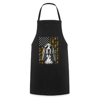 Basset Hound Dog US Flag Camo - Cooking Apron - black - Front - AI Model Male 185 dark (185cm)
