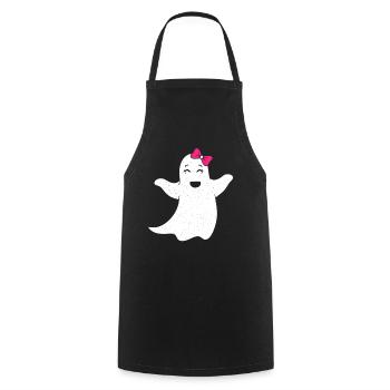 Ghost girl with pink bow - Cooking Apron - black - Front - AI Model Male 185 dark (185cm)