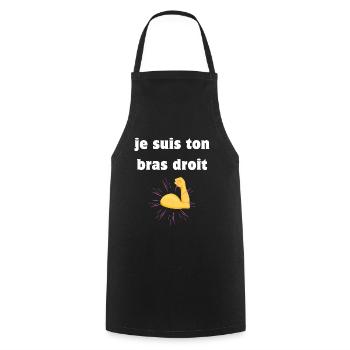 Je suis ton bras droit - Tablier de cuisine - noir - Devant - AI Model Male 185 dark (185cm)
