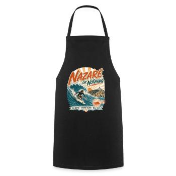 Nazaré Surfen - Kochschürze - Schwarz - Vorne - AI Model Male 185 dark (185cm)