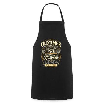 51. Geburtstag Geschenk Mann Vintage Oldtimer 1975 - Kochschürze - Schwarz - Vorne - AI Model Male 185 dark (185cm)