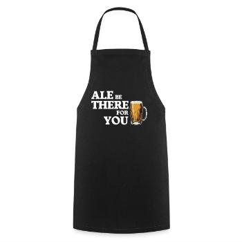 Ale Be There For You - Bière Humour - Tablier de cuisine - noir - Devant - AI Model Male 185 dark (185cm)