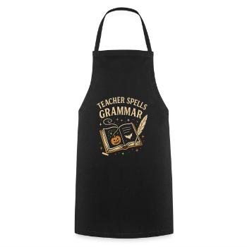 Teacher Grammar Halloween - Cooking Apron - black - Front - AI Model Male 185 dark (185cm)