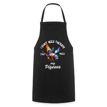 Pigeon Therapy Art - Cooking Apron - black - Front - AI Model Male 185 dark (185cm)
