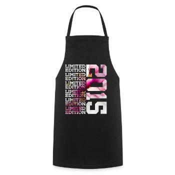 LIMITED EDITION 2015 - 11 YEARS - 11TH BIRTHDAY - Cooking Apron - black - Front - AI Model Male 185 dark (185cm)