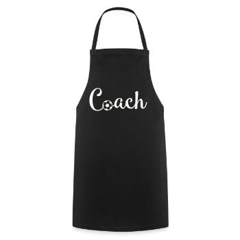 Coach Football Font Logo - Cooking Apron - black - Front - AI Model Male 185 dark (185cm)