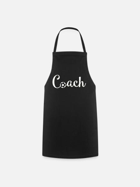 Coach Fußball Schriftlogo - Kochschürze - Schwarz