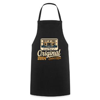 Original 2004 Vintage - 2004 Birthday Gift - Cooking Apron - black - Front - AI Model Male 185 dark (185cm)