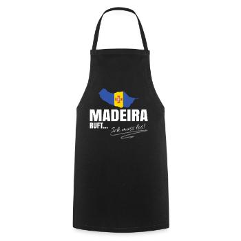 Madeira Auswandern - Kochschürze - Schwarz - Vorne - AI Model Male 185 dark (185cm)