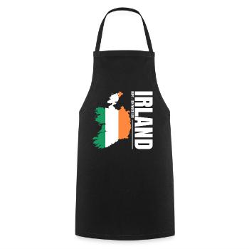 Ireland Emigrate - Cooking Apron - black - Front - AI Model Male 185 dark (185cm)