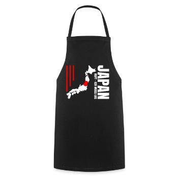 Emigrate to Japan - Cooking Apron - black - Front - AI Model Male 185 dark (185cm)