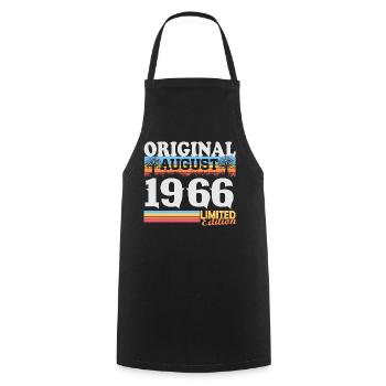 Vintage August 1966 Vintage Retro Birthday - Cooking Apron - black - Front - AI Model Male 185 dark (185cm)