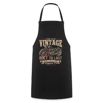 Cadeau du 75e anniversaire Motard Motard 1951 - Tablier de cuisine - noir - Devant - AI Model Male 185 dark (185cm)