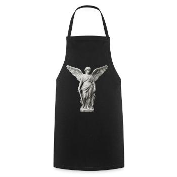 Winged Guardian Angel with Sword - Cooking Apron - black - Front - AI Model Male 185 dark (185cm)