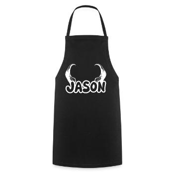 Geschenk für Jason - Kochschürze - Schwarz - Vorne - AI Model Male 185 dark (185cm)