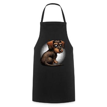 teckel teckel à poils durs propriétaire de teckel teckel - Tablier de cuisine - noir - Devant - AI Model Male 185 dark (185cm)