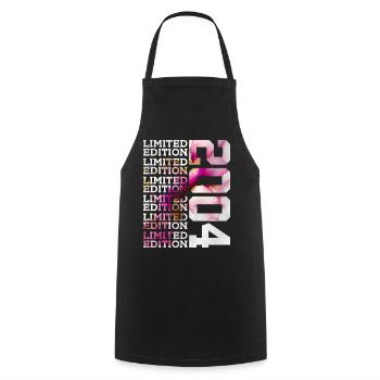 LIMITED EDITION 2004 - 22 YEARS - 22ND BIRTHDAY - Cooking Apron - black - Front - AI Model Male 185 dark (185cm)
