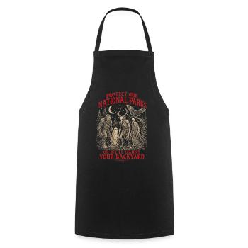 Cryptid Protect Our National Parks - Cooking Apron - black - Front - AI Model Male 185 dark (185cm)