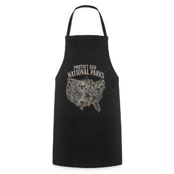 Cryptid Protect Our National Parks - Cooking Apron - black - Front - AI Model Male 185 dark (185cm)
