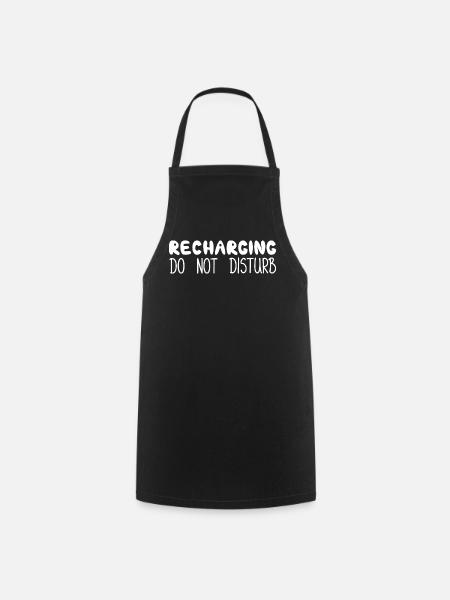 Recharging Do Not Disturb, White - Cooking Apron - black