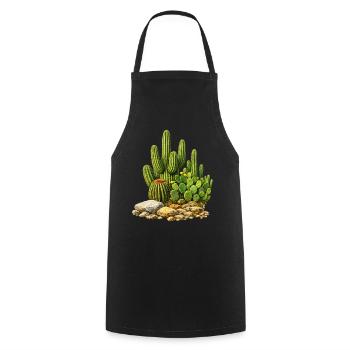 Cacti with flowers - Cooking Apron - black - Front - AI Model Male 185 dark (185cm)