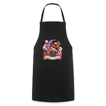Aesthetic Bengal Cats Art - Cooking Apron - black - Front - AI Model Male 185 dark (185cm)