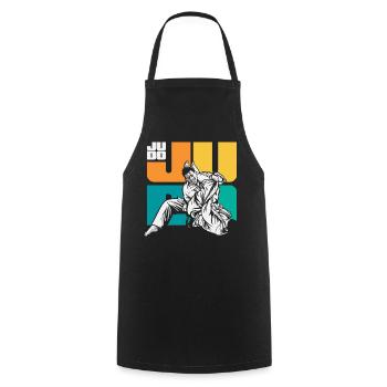 Judo Martial Arts Judoka Ground Fighting Training - Cooking Apron - black - Front - AI Model Male 185 dark (185cm)