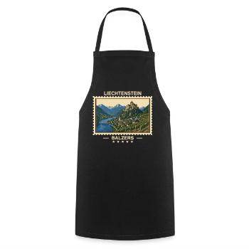 Liechtenstein Balzers Vintage Reisemarke - Kochschürze - Schwarz - Vorne - AI Model Male 185 dark (185cm)
