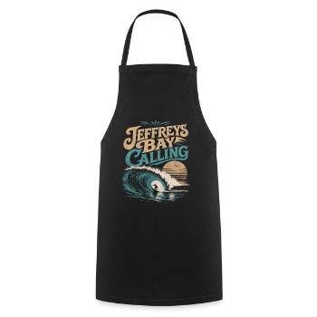 Jeffreys Bay Surfing - Cooking Apron - black - Front - AI Model Male 185 dark (185cm)
