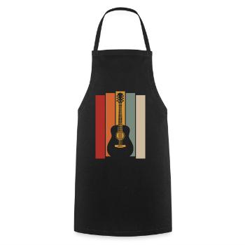 Retro Guitar Graphic - Musician Guitarist - Cooking Apron - black - Front - AI Model Male 185 dark (185cm)