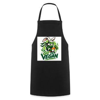 go vegan - Cooking Apron - black - Front - AI Model Male 185 dark (185cm)