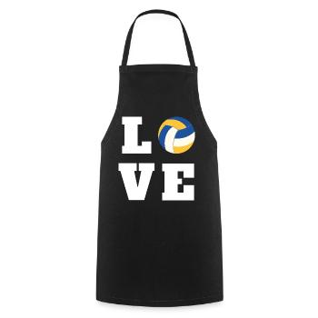 Volleyball Love Gift for Player Mom Coach - Cooking Apron - black - Front - AI Model Male 185 dark (185cm)