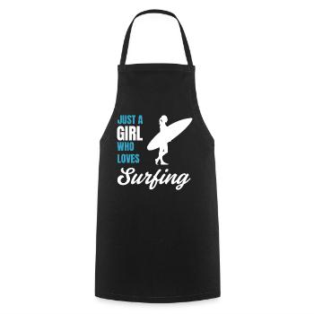Surfer Girl Beach Lover Gift for Women - Cooking Apron - black - Front - AI Model Male 185 dark (185cm)