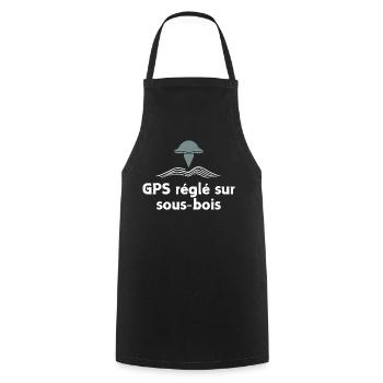 GPS règlé sur sous-bois champignon - Tablier de cuisine - noir - Devant - AI Model Male 185 dark (185cm)
