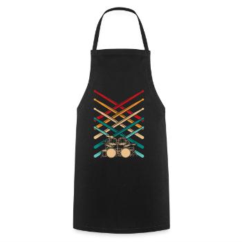 Tambours croisés arc ciel - Tablier de cuisine - noir - Devant - AI Model Male 185 dark (185cm)