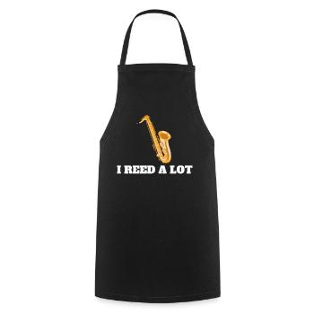 Funny Saxophone Player Gift for Saxophonist - Cooking Apron - black - Front - AI Model Male 185 dark (185cm)