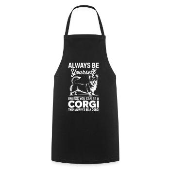 Expressions de cardigan corgi gallois Cadeau drôle de corgi - Tablier de cuisine - noir - Devant - AI Model Male 185 dark (185cm)